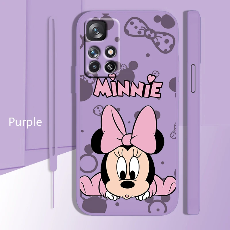 

Mickey Minnie couple cute For Xiaomi Redmi 11 Prime A1 Plus K50 Gaming 10 9 9A 9T 9AT 8 8A 7 4G 5G Liquid Rope Phone Case Fundas