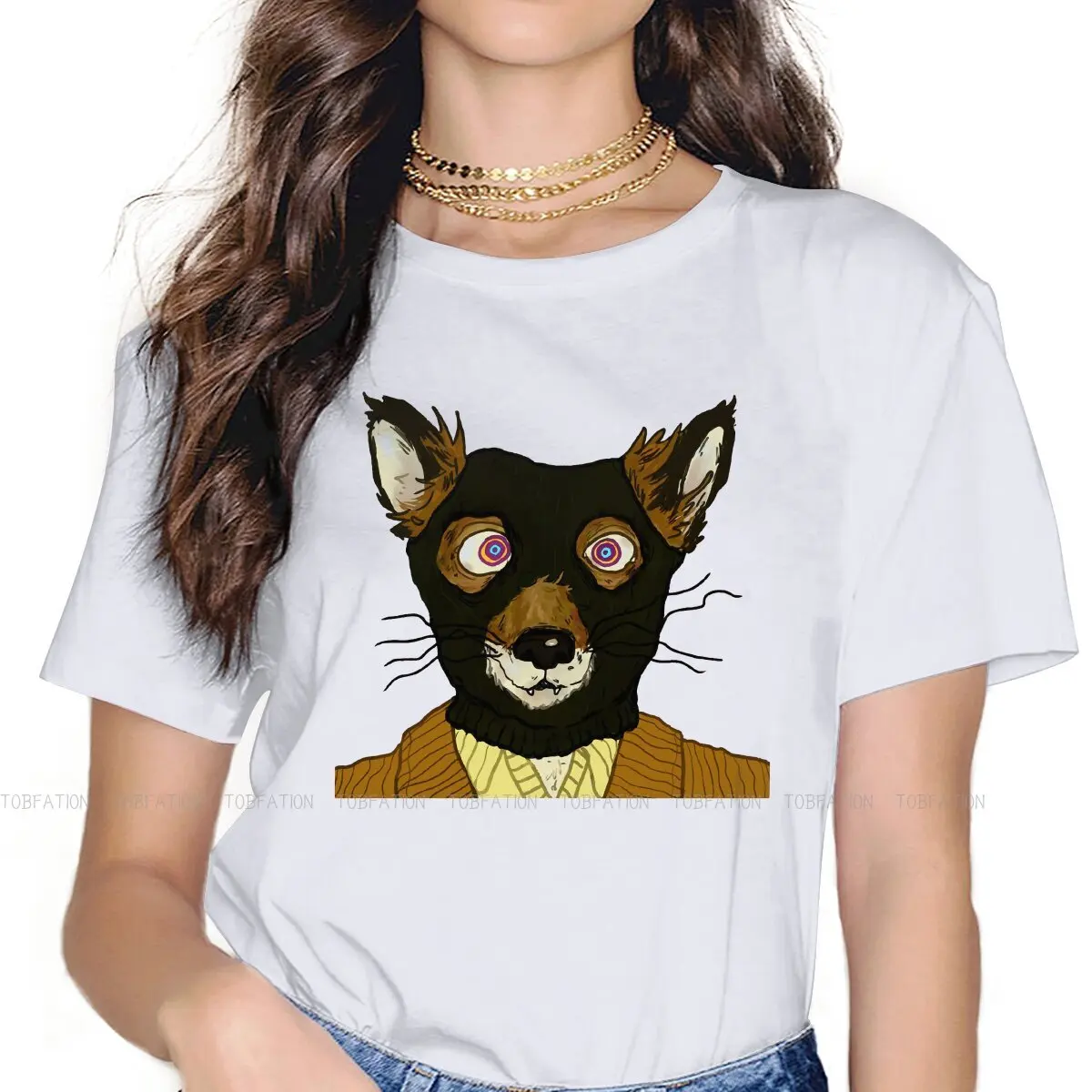 

Vintage Female Shirts Fantastic Mr Fox Cartoon Books Oversized Vintage Women Tshirts Harajuku Casual Feminine Blusas