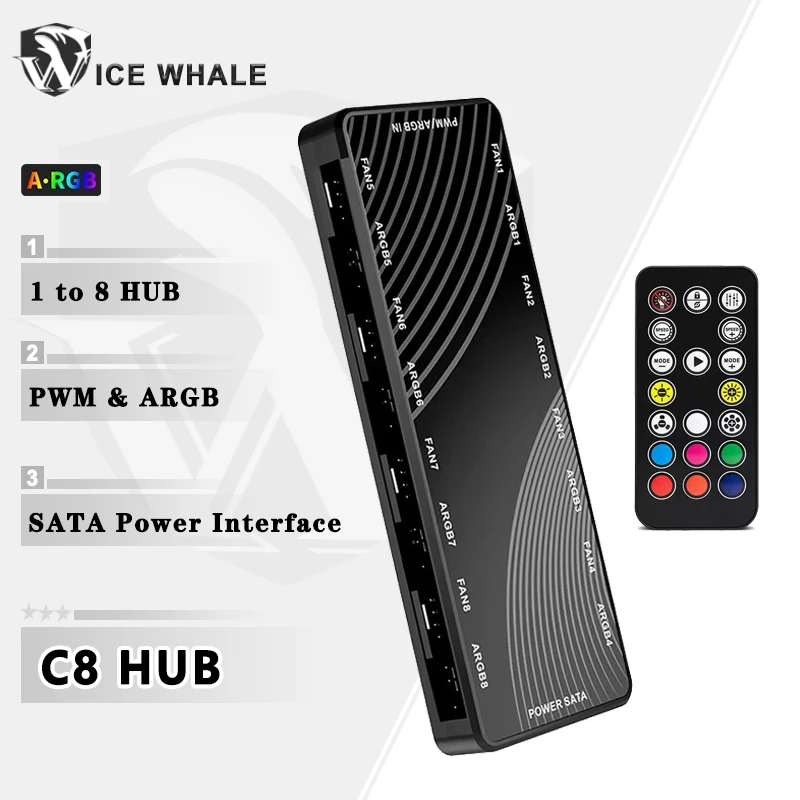 ICE Whale C8 1–8 Корпус из ШИМ и ARGB Вентилятор-концентратор ...