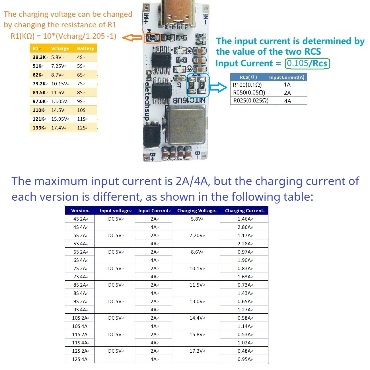 Фото 2A/4A 4-12-элементный модуль зарядного устройства NIMH TYPE-C DC 5V Boost BMS CC/CV NiCd для аккумуляторов 4,8 В 6 В 7,2 В 8,4 В 9,6 В 10,8 В 12 В 13,2 В 14,4 В №4
