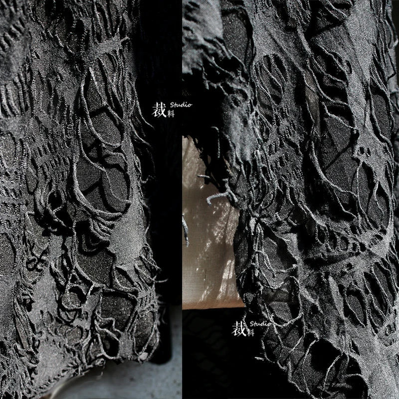 

Жаккардовое пальто-трансформер сгоревшая Тяжелая Текстура Асимметричная плиссированная жаккардовая ткань дизайнерская ткань