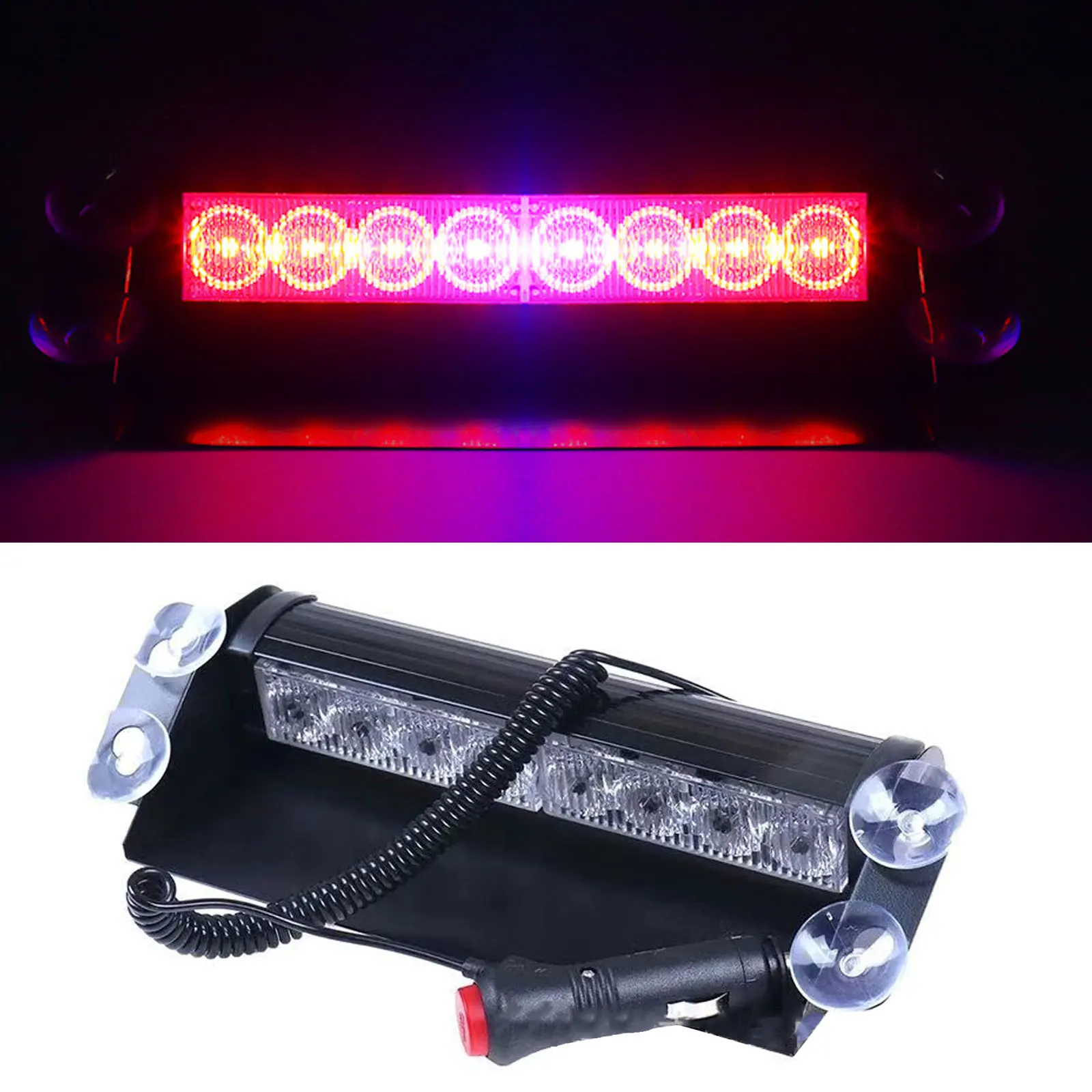 

Car LED Strobe Light Police Lights Red/Blue Yellow/White Signal Lamps Flash Dash Emergency Flashing Windshield Warning Light 12V