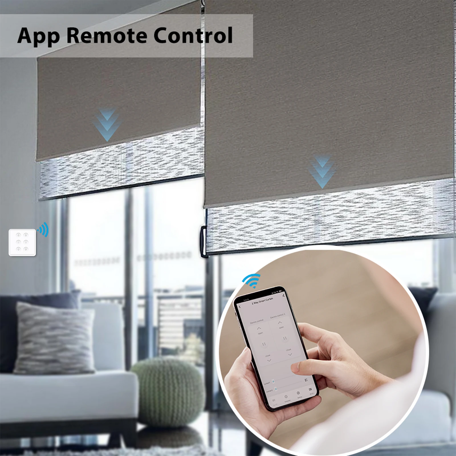 Фото Шторы с Wi-Fi управлением затвором и поддержкой Google Home Alexa №3