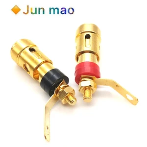 Image for 1 pair Gold Plated push type spring terminal speak 