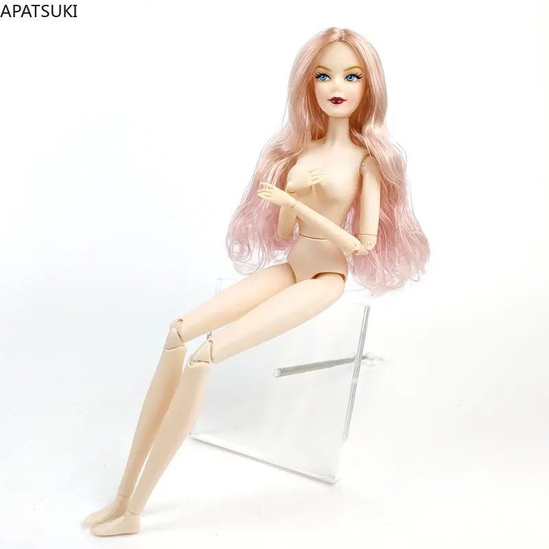 

Розовые волнистые волосы с голубыми глазами 11,5 дюйма 1/6 BJD обженная кукла без одежды + голова шарнирное движущееся тело для 1/6 BJD куклы аксесс...