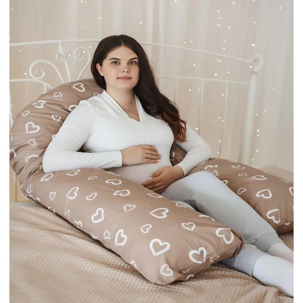 Наволочка на подушку для беременных U-образная 340*35 см. Поплин (кофейная) |