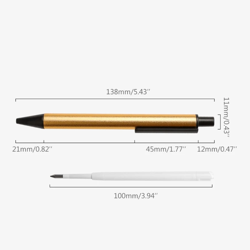 

Retractable Metal Signing Pen 0.5mm Bullet Nib Gold Ballpoint Pen Press Closure for Office Business Women Men Gift