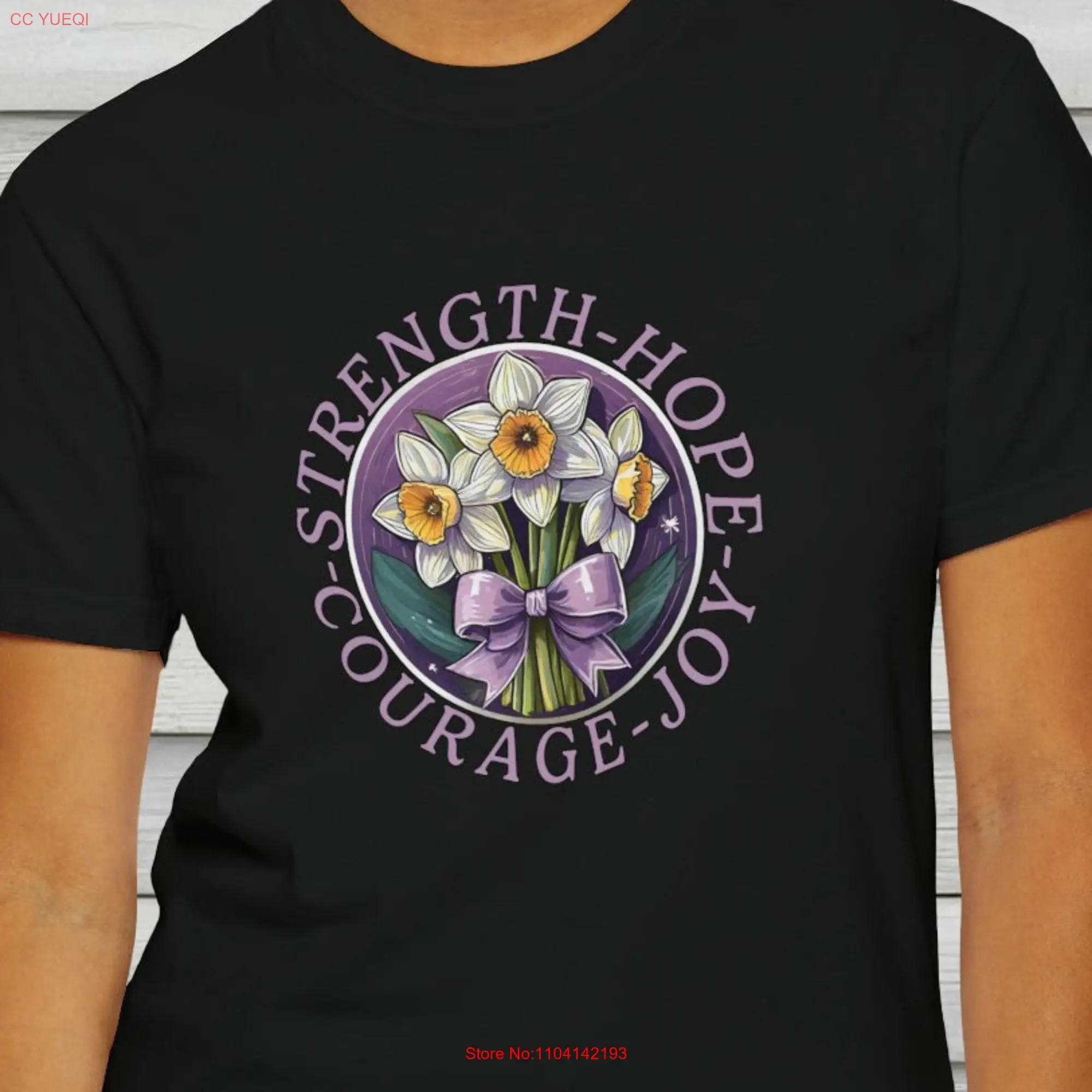 Футболка комфортных цветов осведомленность о раке истребитель дафодил и