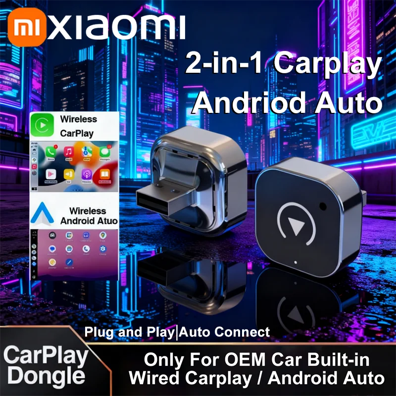

Беспроводной адаптер Xiaomi CarPlay Android Auto USB Dongle Smart Mini Box Plug And Play Универсальный для VW Toyota Nissan Honda Ford