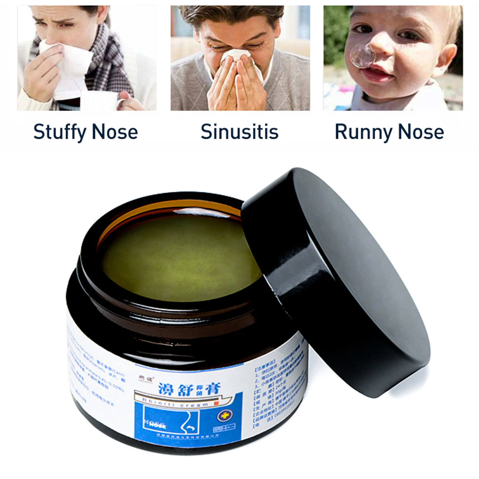 

30g Rhinitis Cream Sinusitis Nasal Ointment Antibacterial Sneezing Nasal Congestion Refresh Nose Cold Cool Essential Oil