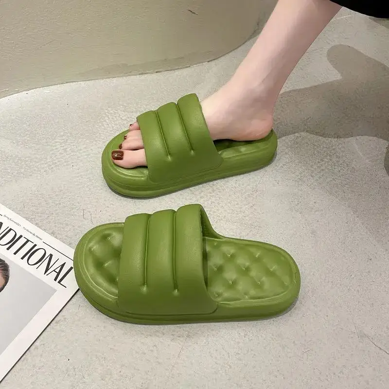 

Шлепанцы женские на платформе, повседневные сандалии, Нескользящие, для ванной, домашняя обувь, симпатичные, на лето