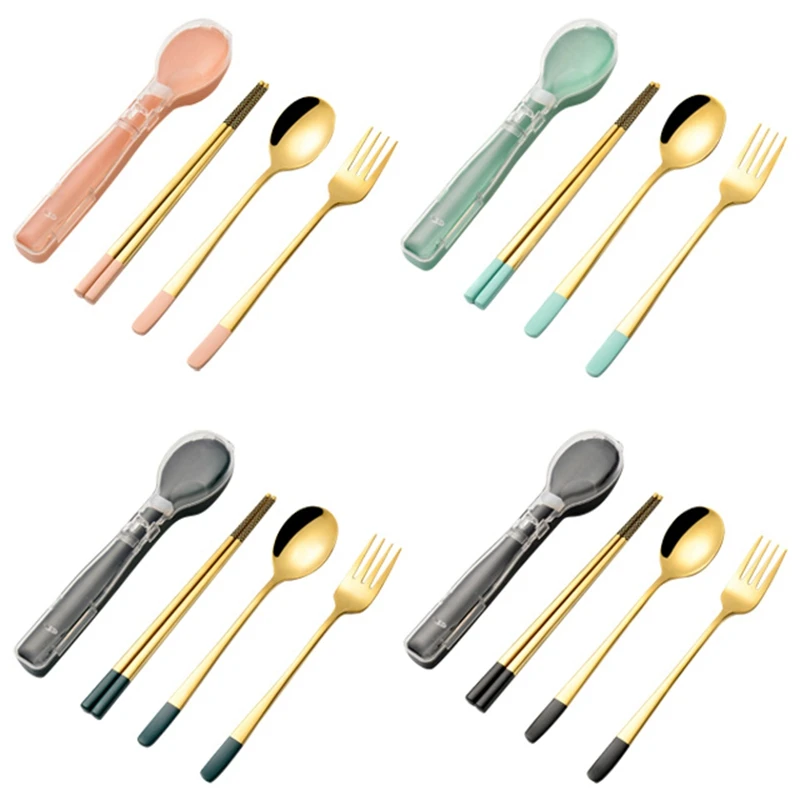 3 шт. набор столовой посуды из нержавеющей стали столовые приборы для кемпинга