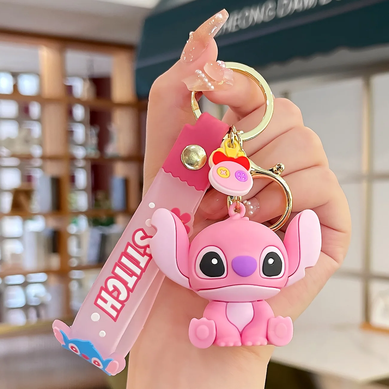 New Anime Disney Keychain Cartoon Mickey Mouse Minnie Lilo &amp Stitch Cute Doll Keyring Ornament Key Chain Pendant Kids Toys Gifts