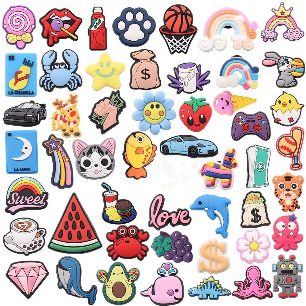 

Оптовая продажа, 50 шт., чехол для денег с дельфином, роботом, губами, милыми животными, Кроксы, подвески для мальчиков и девочек, рюкзак, Jibz