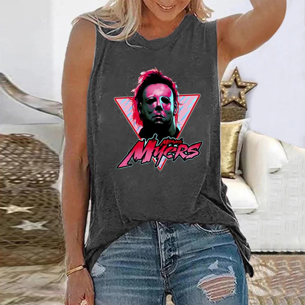 

Rheaclot Michael Myers Women's Graphic Funny Summer Cotton Tank Top