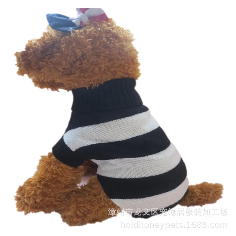 

2022 pet clothing cat dog clothing autumn winter stripe sweater series