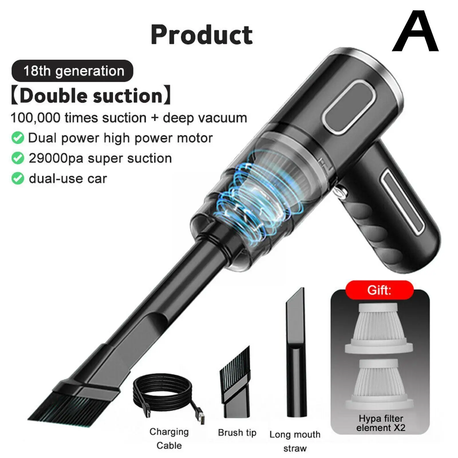 

29000pa 120w Wireless Car Vacuum Cleaner Blowable Cordless Handheld In Use 2 Dual Cleaners Car Vacuums Home Mini 1 Vacuum A W2o3