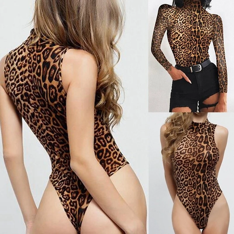 

Sexy Leopard Swimsuit For Women Swimwear One Piece Bodysuit Push Up Halter Bathing Suits Swim Suit Female Beachwear