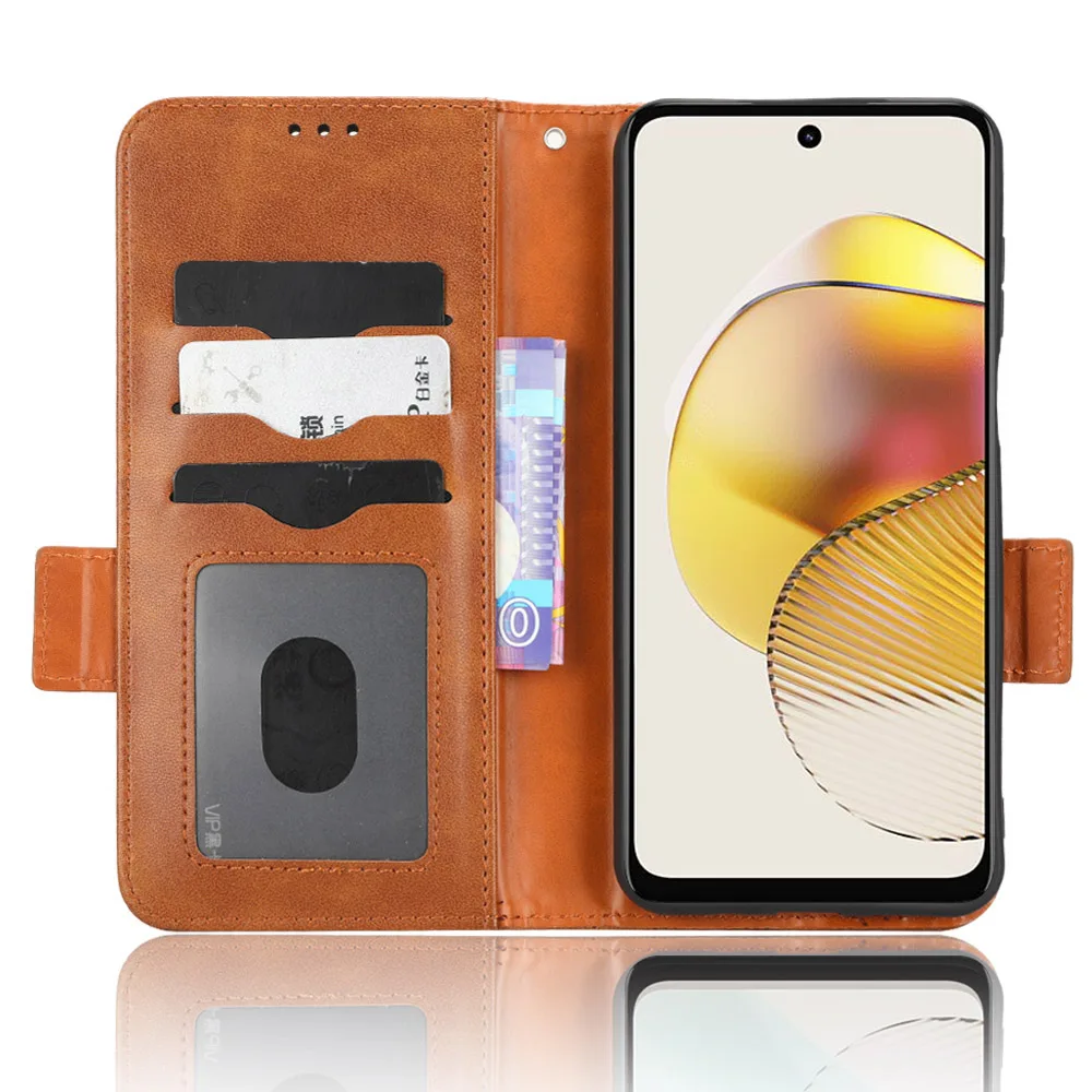 Флип-чехол для Motorola Moto G73 5G роскошный кожаный чехол-кошелек G 73