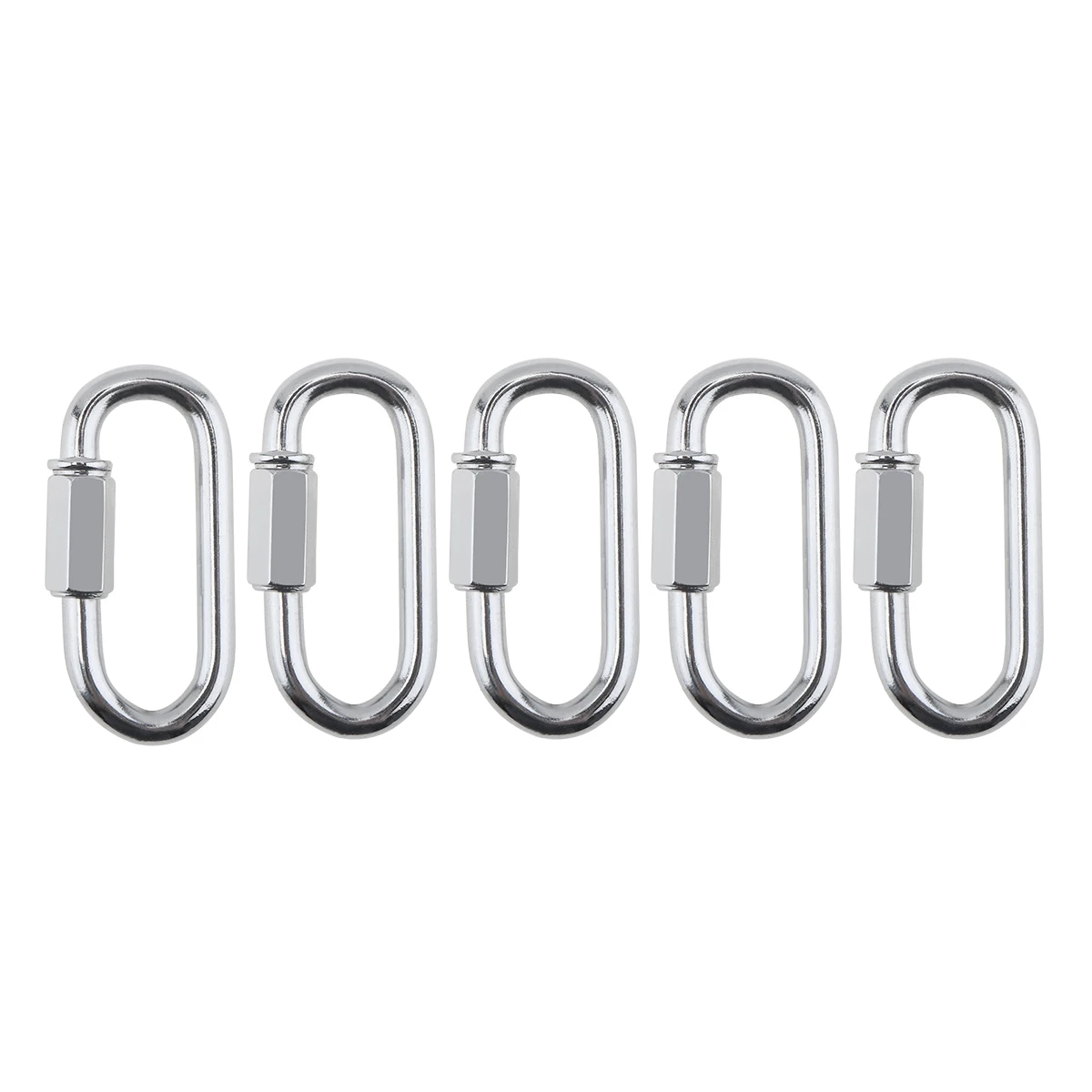 

5pcs Stainless Steel Quick Link Lock Ring Carabiner Multifunctional Screw Lock Hook Lamp Chain Buckle Lighting Accessories