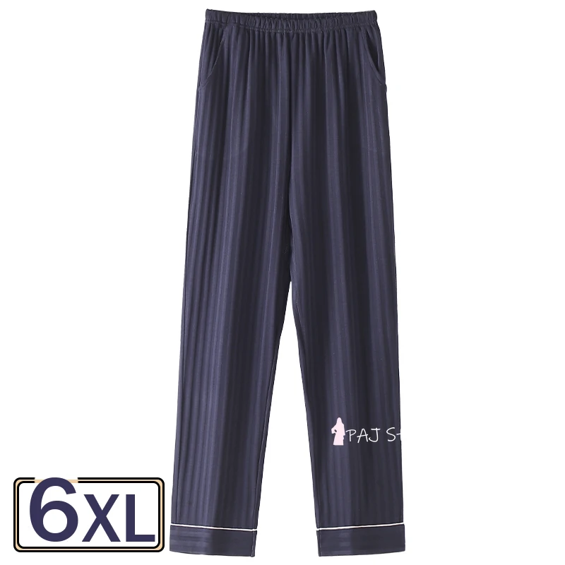 

6XL длинные хлопковые полосатые свободные женские пижамные штаны, пижамные брюки, штаны для сна, одежда для отдыха, штаны для сна, большие размеры