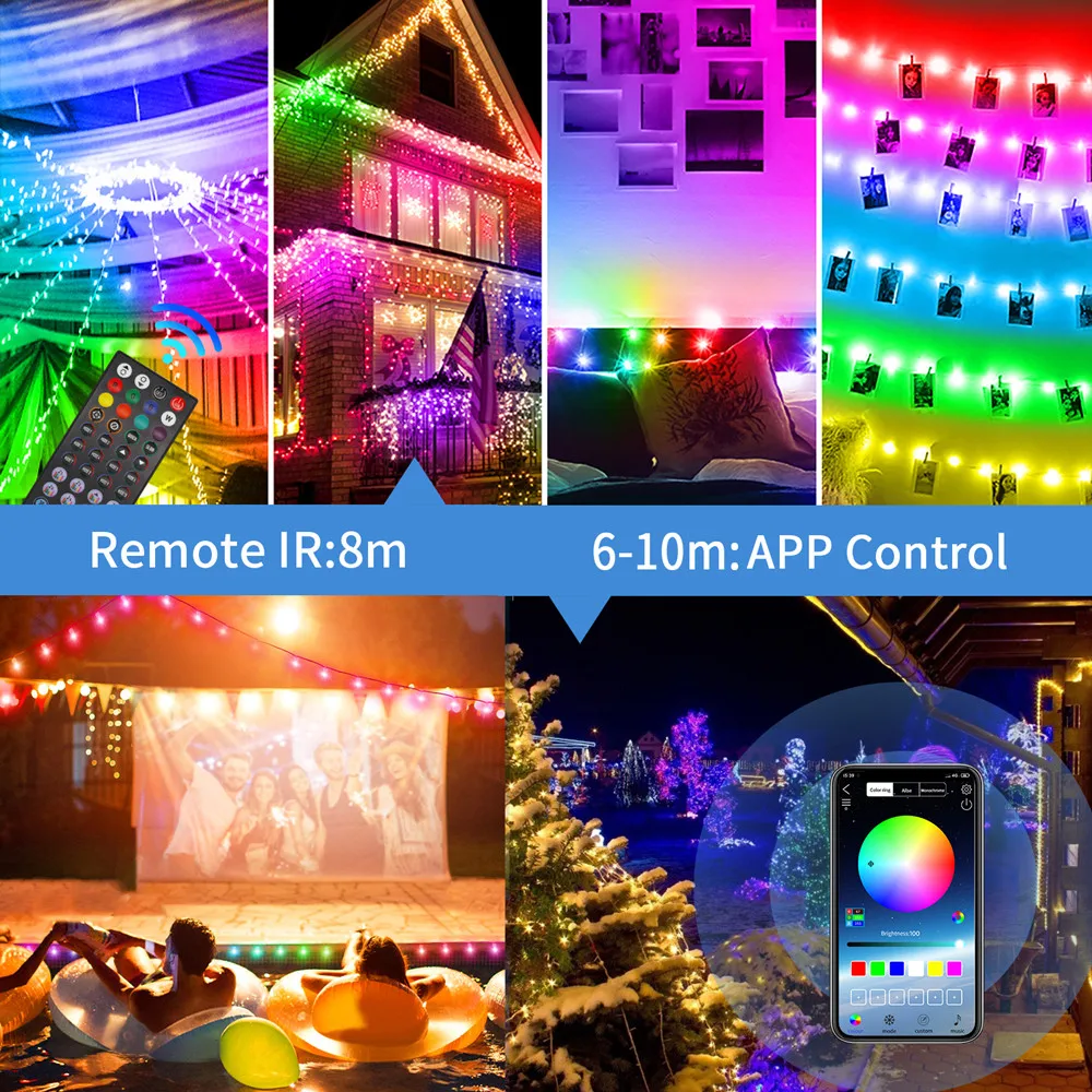 Bluetooth USB WS2812B Светодиодная гирлянда 5 В RGB IC Pixel Lndividual AddressabIe Рождественские гирлянды с 40 клавишами ИК-пульт дистанционного управления (art.: 3920cfd4ca12e) - 3920cfd4ca12e