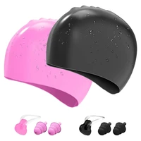 2 pack silicone swimming capunisex waterproof elastic swimming hatswimming cap for men women adult youths