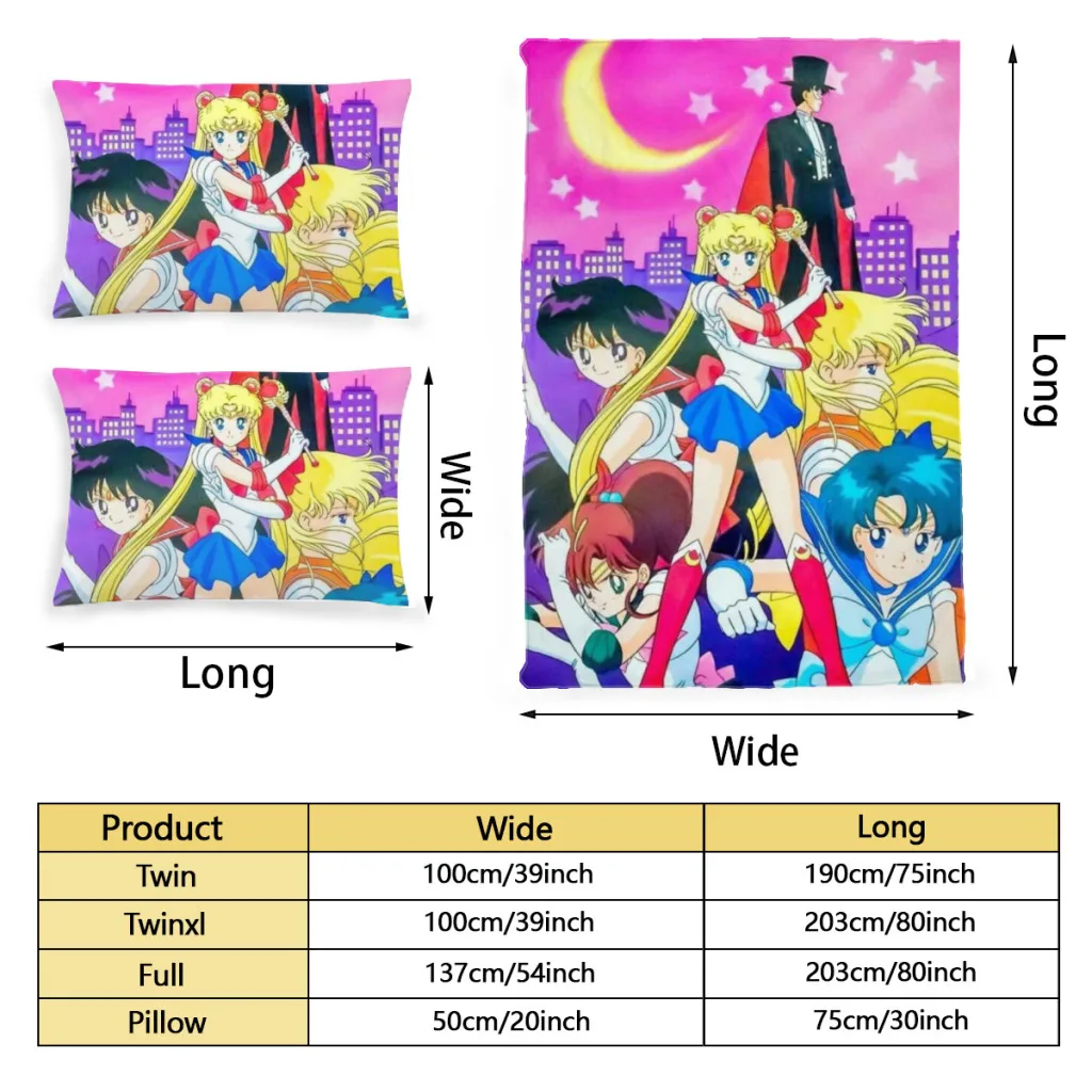 Комплект постельного белья Сейлор Мун одеяло пододеяльники одиночное