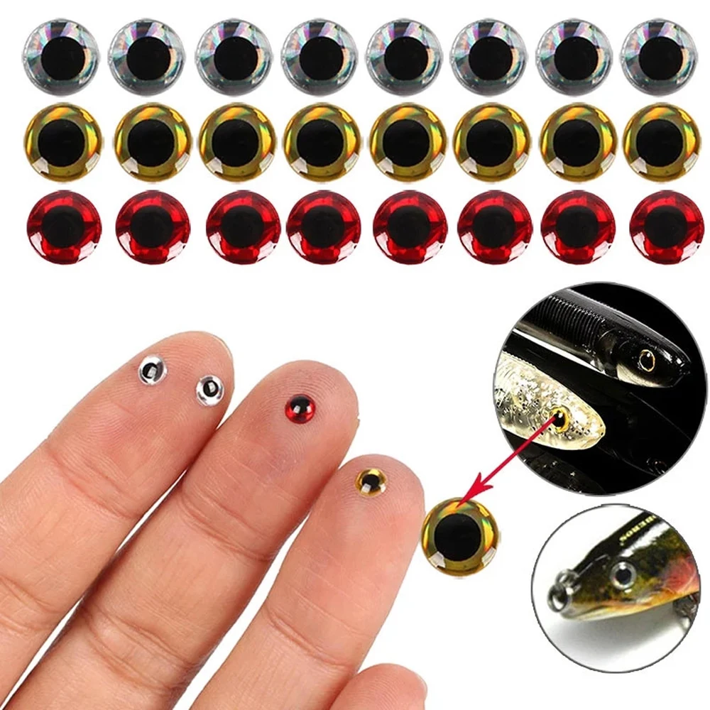 

Fly Fishing Simulation 3mm 4mm 5mm 6mm 100pcs/lot Eyeball Fishing Lure Eyes DIY Eyes 3D Fish Eyes Artificial Fish Eyes