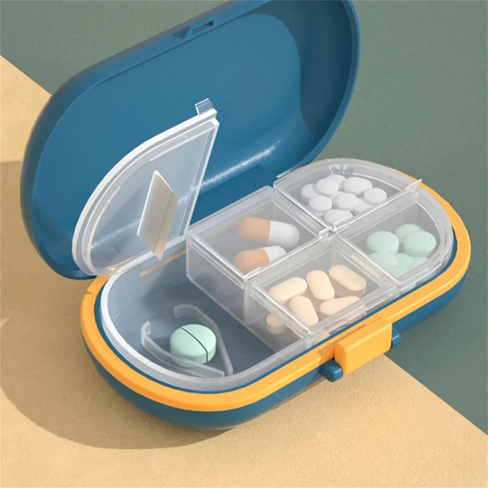 

4/6 Grids Portable Travel Pill Case With Pill Cutter Organizer Medicine Storage Container Drug Tablet Box Plastic Pill Boxes