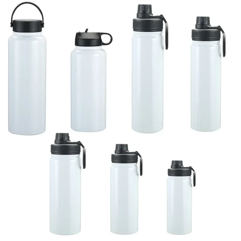 Сублимационная пустая спортивная бутылка прямая чашка с крышкой термос кружка