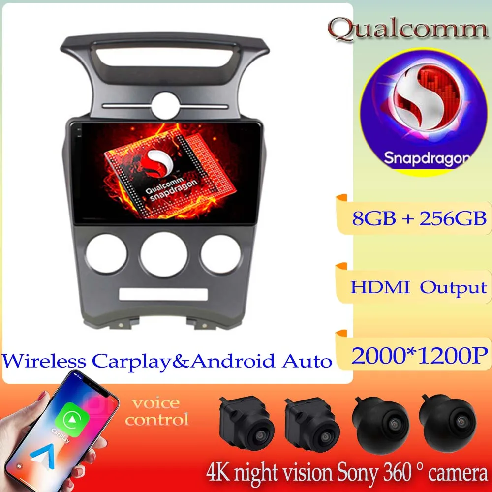 

Android13 Qualcomm Snapdragon Car Radio DVD Autoradio For Kia Carens 2007 2008 2009 2010 2011 Auto Head Unit Carplay GPS NO 2din