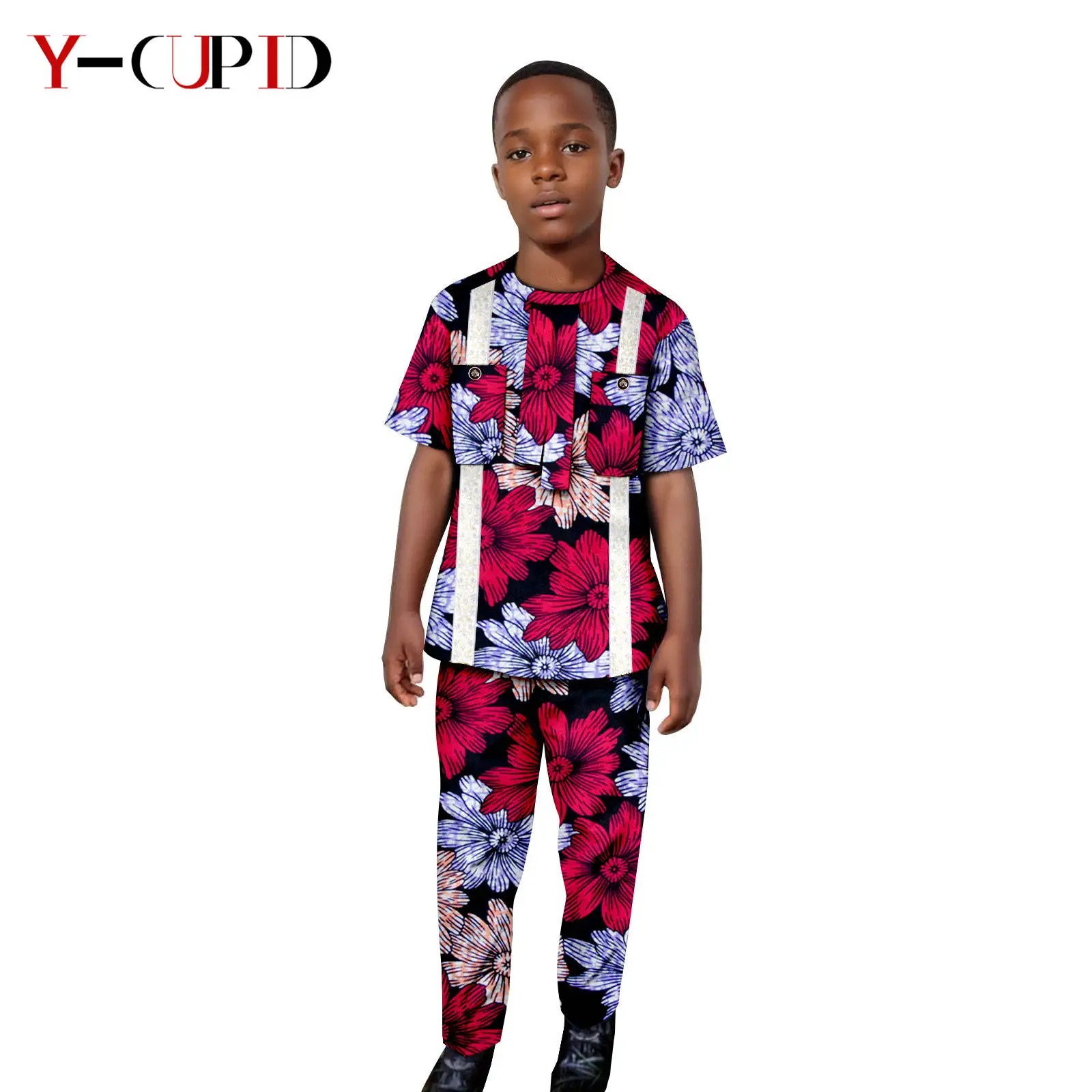 Африканская одежда Dashiki для детей лоскутный топ с принтом комплекты рубашек и