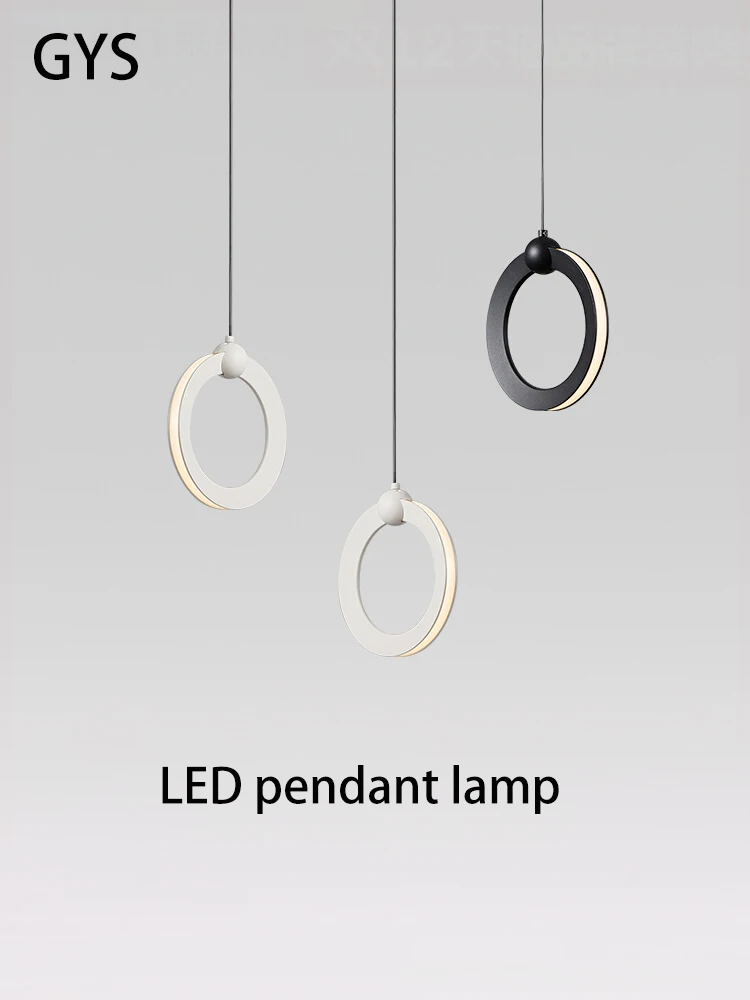 GYS Led Chandelier Modern Round Pendant Lamp Long Line Hanging Lighting Bedside Bar Table Light For Living Room Bedroom Dining