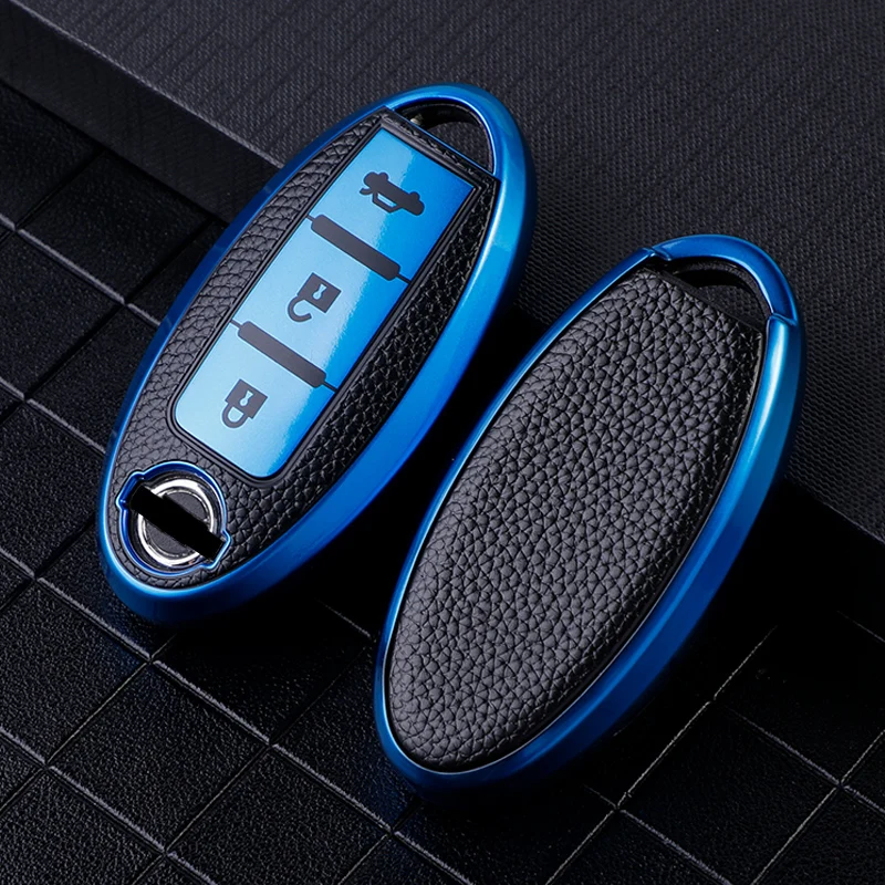 

Кожаный чехол для автомобильного ключа из ТПУ для Nissan Leaf Micra Qashqai J11 J10 X Trail T32 Versa Note