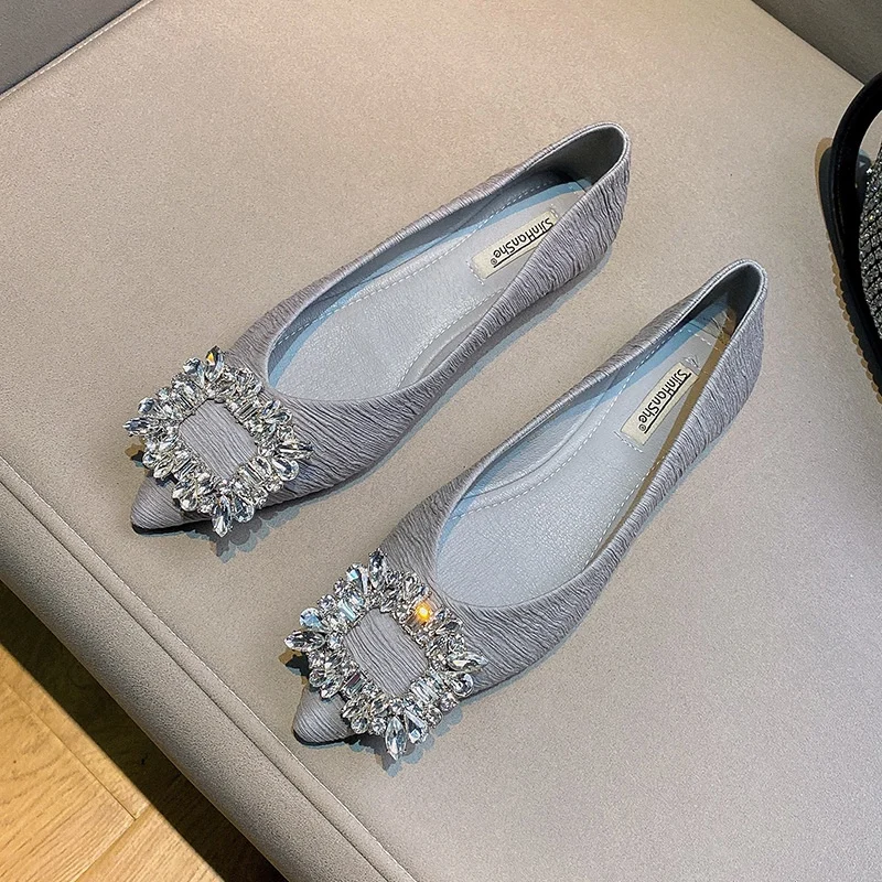 

Fashion Office Lady Shoes Women Flats Spring Summer Elegant Woman Single Shoes Black Pink Green Plus