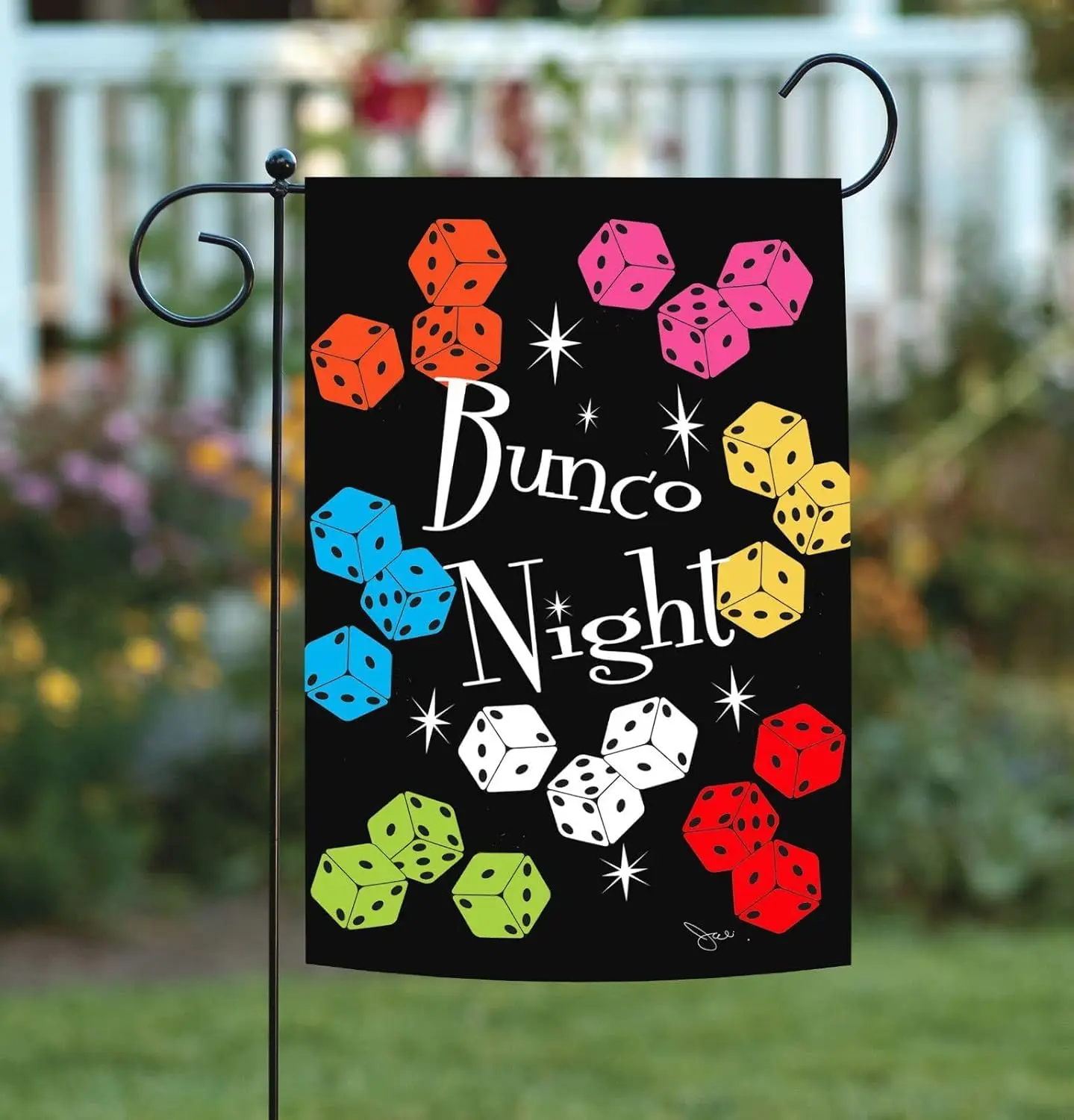 Флаг для сада Bunco Night 12x18 с цветными кубиками для игры в кости KKL AAL HHM WZZ (art.: 3920dae0dc150) - 3920dae0dc150