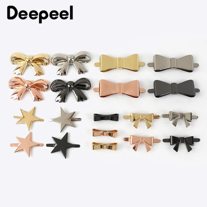 

5/10Pcs Deepeel Metal Bow-knot Buckles Handcraft Bag Label Decorative Tags for Purse Buckle DIY Hardware Sewing Accessories