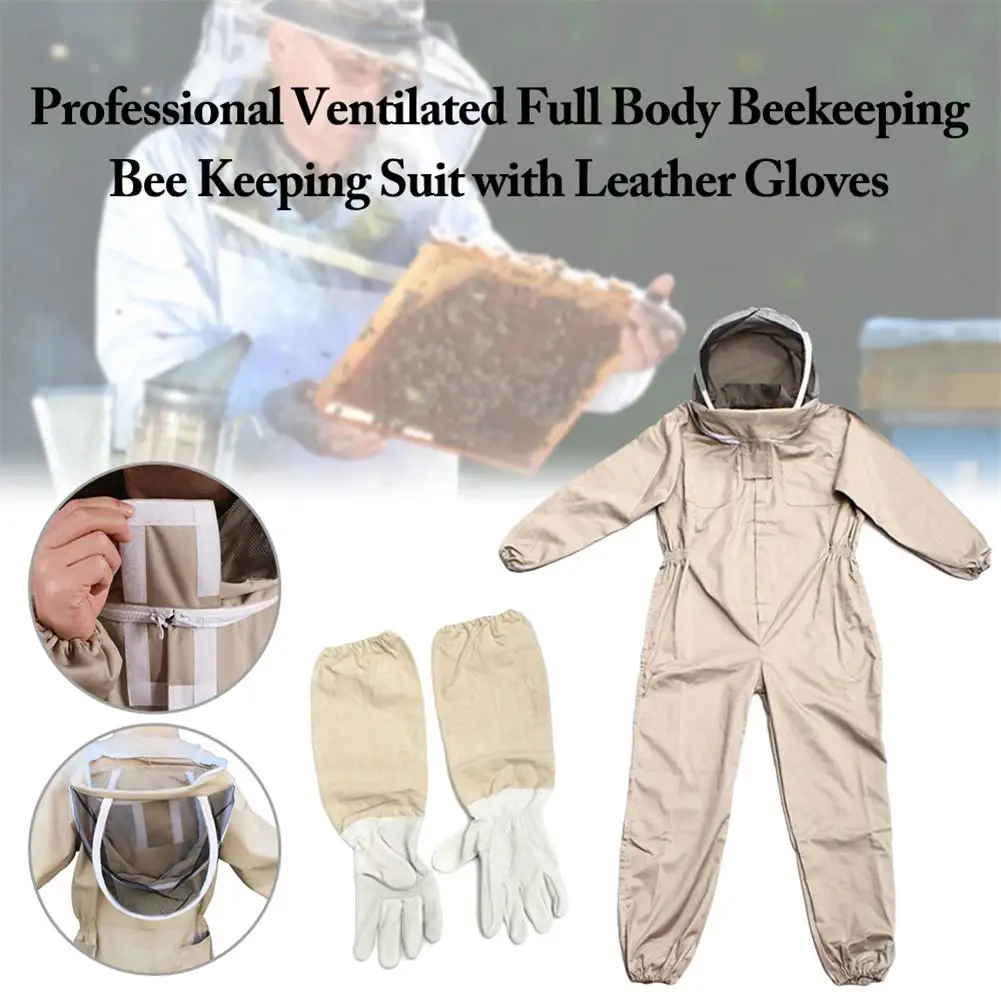 

Professional Bee Suit for Men Women Cotton Ventilated Sting Proof Beekeeping Suit with Fencing Veil & Gloves for Beekeepers