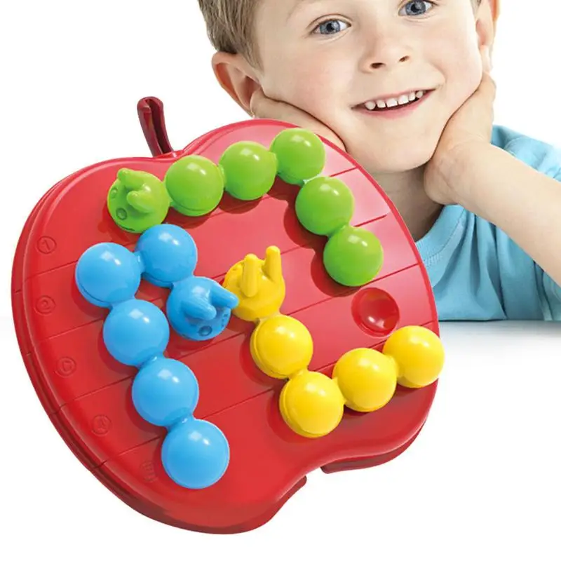 

Montessori Teaching Kids Puzzle Toy Fun Caterpillars Eat Apples Toys Kids Puzzle Board Game Early Learning Educational Toys