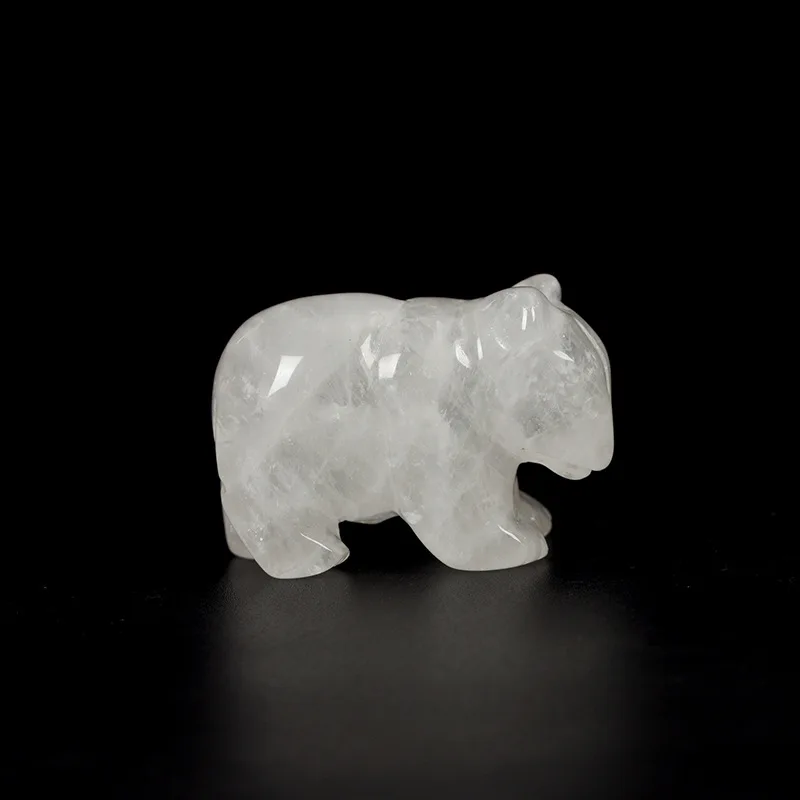 1 шт. 2 дюйма резная статуя милого медведя из натурального камня необработанный