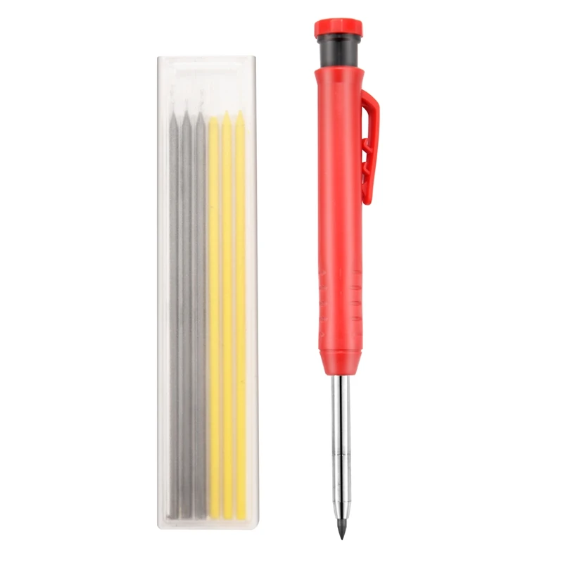 

Твердый плотничный карандаш с 7 стержнями, встроенная точилка, механический карандаш с глубоким отверстием, маркировочный инструмент