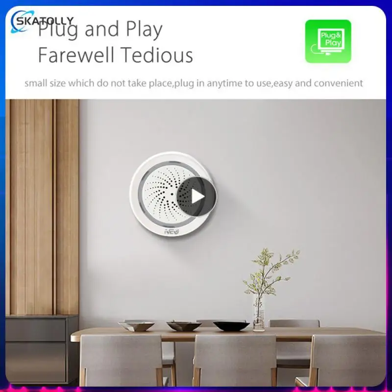 

App Remote Siren 2 In 1 Wireless Temperature Sensor Smart Life Tuya Smart Detector Siren Alarm Smart Home Mini Usb Power Wifi