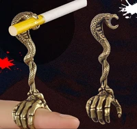 new smoking cigarette brass finger holder for man woman 8mm cigar hand rack clip