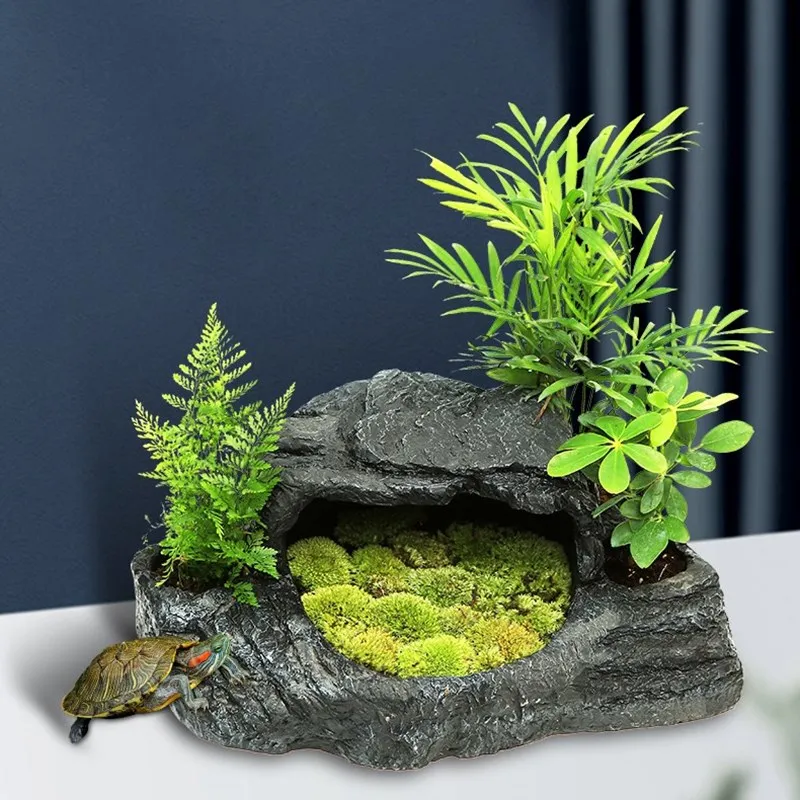 

Tank Hiding Platform Basking Reptile Resting Ramp Terrace Turtle Terrarium Aquarium Climbing Tortoise Decoration Fish Cave Shale