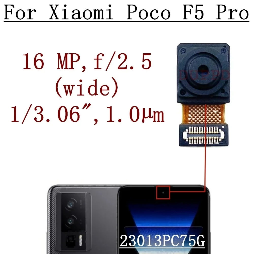 Передняя камера для Xiaomi Poco F2 Pro F3 GT F4 GT F5 Pro, маленькая широкая фронтальная камера для селфи, модуль гибкого кабеля, детали (art.: 3920d2b22c1aa) - 3920d2b22c1aa