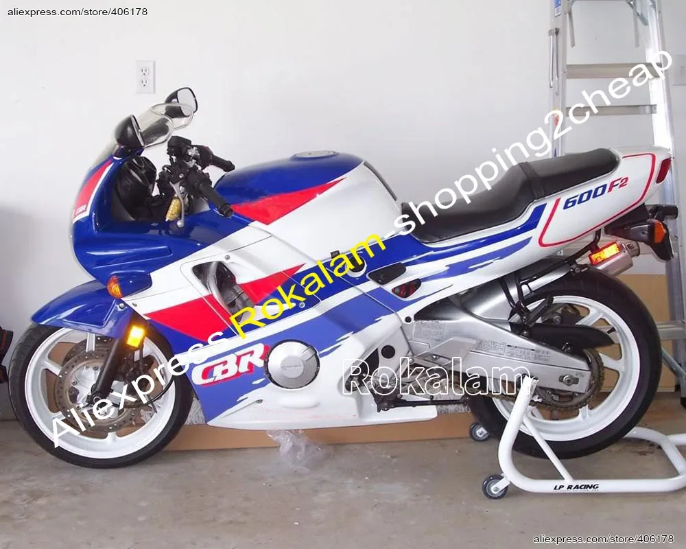 Kit de carenado para motocicleta, piezas de carenado azul y blanco para Honda CBR 600 91 92 93 94 CBR600 1991 1992 1993 1994 F2