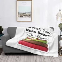 drink tea read books robes luxury bed cover home textiles bed cover 240 winter quilted quilts super deal flannel blanket