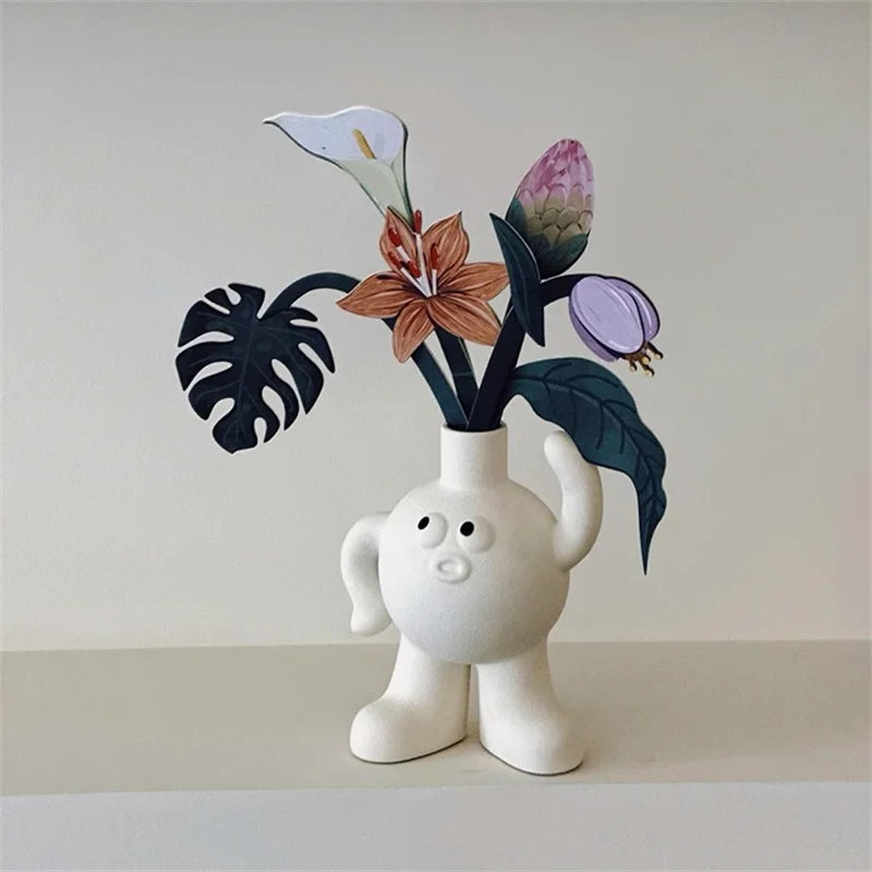 Новая Скандинавская симпатичная керамическая ваза с большим основанием для ног