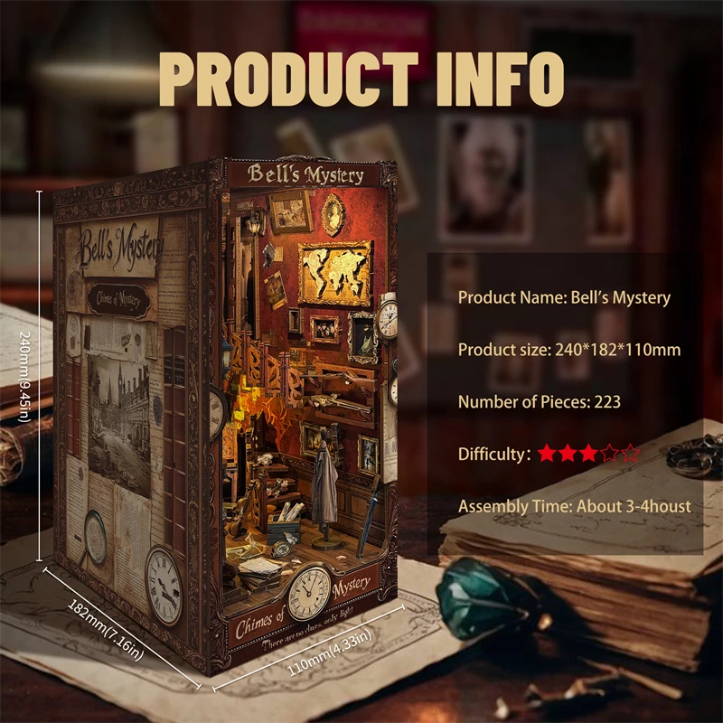 DIY книжный уголок наборы вставок для полки колокольчик таинственный коттедж